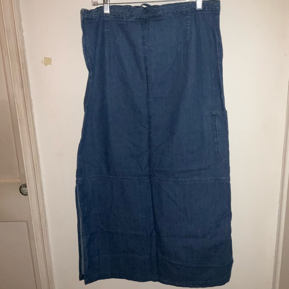 Vintage Denim Maxi Skirt - Blue - Picture 2 of 8